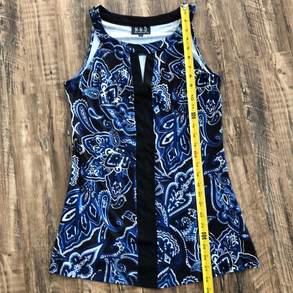 NWD sleeveless silky pretty blue tunic top - Picture 6 of 12